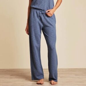 Barefoot Dreams Malibu Collection Double Knit Pants in Lakeside Blue NWT